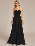 Vestido de dama de honor plisado de gasa convertible, talla A, para noche y fiesta.
