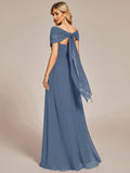 Wandelbares, plissiertes, trägerloses Brautjungfernkleid aus Chiffon mit Bindegürtel