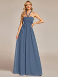 Wandelbares, plissiertes, trägerloses Brautjungfernkleid aus Chiffon mit Bindegürtel