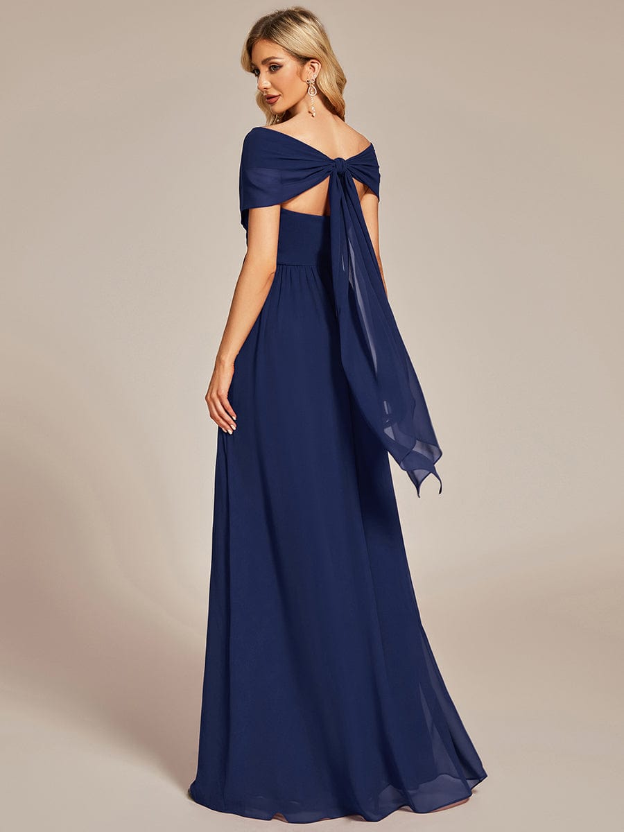 Wandelbares, plissiertes, trägerloses Brautjungfernkleid aus Chiffon mit Bindegürtel