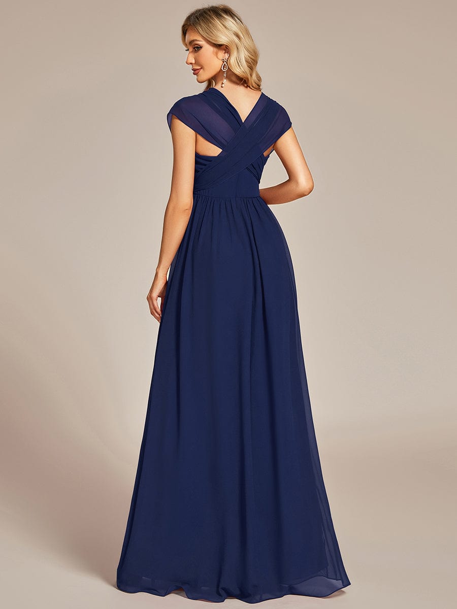 Wandelbares, plissiertes, trägerloses Brautjungfernkleid aus Chiffon mit Bindegürtel