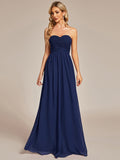 Vestido de dama de honor plisado de gasa convertible, talla A, para noche y fiesta.