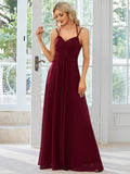 Convertible Chiffon Lace Open Back Spaghetti Straps Bridesmaid Dress Formal Evening Dresses