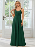 Convertible Chiffon Lace Open Back Spaghetti Straps Bridesmaid Dress Formal Evening Dresses