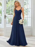 Convertible Chiffon Lace Open Back Spaghetti Straps Bridesmaid Dress Formal Evening Dresses