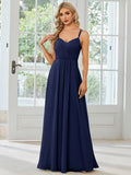 Convertible Chiffon Lace Open Back Spaghetti Straps Bridesmaid Dress Formal Evening Dresses