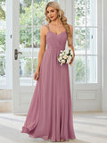 Convertible Chiffon Lace Open Back Spaghetti Straps Bridesmaid Dress Formal Evening Dresses