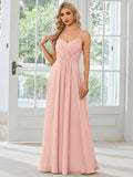 Convertible Chiffon Lace Open Back Spaghetti Straps Bridesmaid Dress Formal Evening Dresses