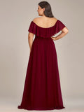 Elegant Chiffon High-Low Off The Shoulder Bridesmaid Dress Prom Evening dresses