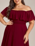Elegant Chiffon High-Low Off The Shoulder Bridesmaid Dress Prom Evening dresses