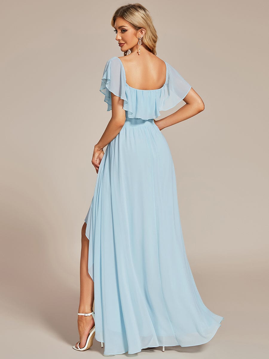 Elegant Chiffon High-Low Off The Shoulder Bridesmaid Dress Prom Evening dresses