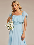 Elegant Chiffon High-Low Off The Shoulder Bridesmaid Dress Prom Evening dresses
