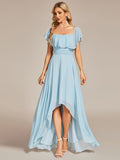 Elegant Chiffon High-Low Off The Shoulder Bridesmaid Dress Prom Evening dresses