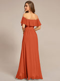Elegant Chiffon High-Low Off The Shoulder Bridesmaid Dress Prom Evening dresses