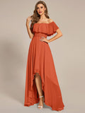 Elegant Chiffon High-Low Off The Shoulder Bridesmaid Dress Prom Evening dresses