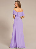 Elegant Chiffon High-Low Off The Shoulder Bridesmaid Dress Prom Evening dresses
