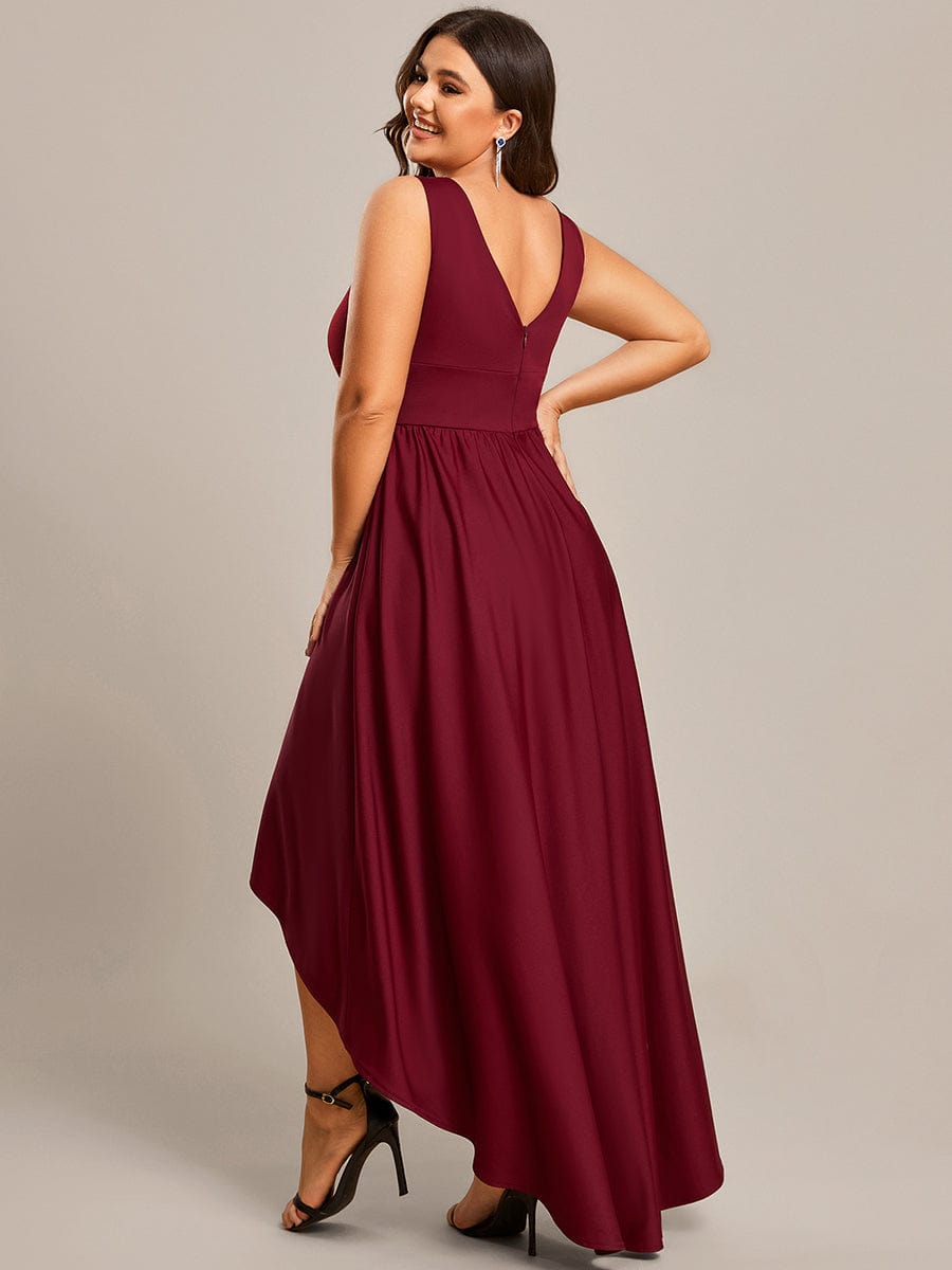 Plus Size Elegant High-Low Sleeveless Empire Waist Bridesmaid Dress Prom Wedding Party Dresses