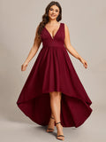 Plus Size Elegant High-Low Sleeveless Empire Waist Bridesmaid Dress Prom Wedding Party Dresses