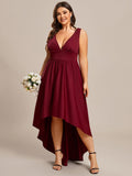 Plus Size Elegant High-Low Sleeveless Empire Waist Bridesmaid Dress Prom Wedding Party Dresses