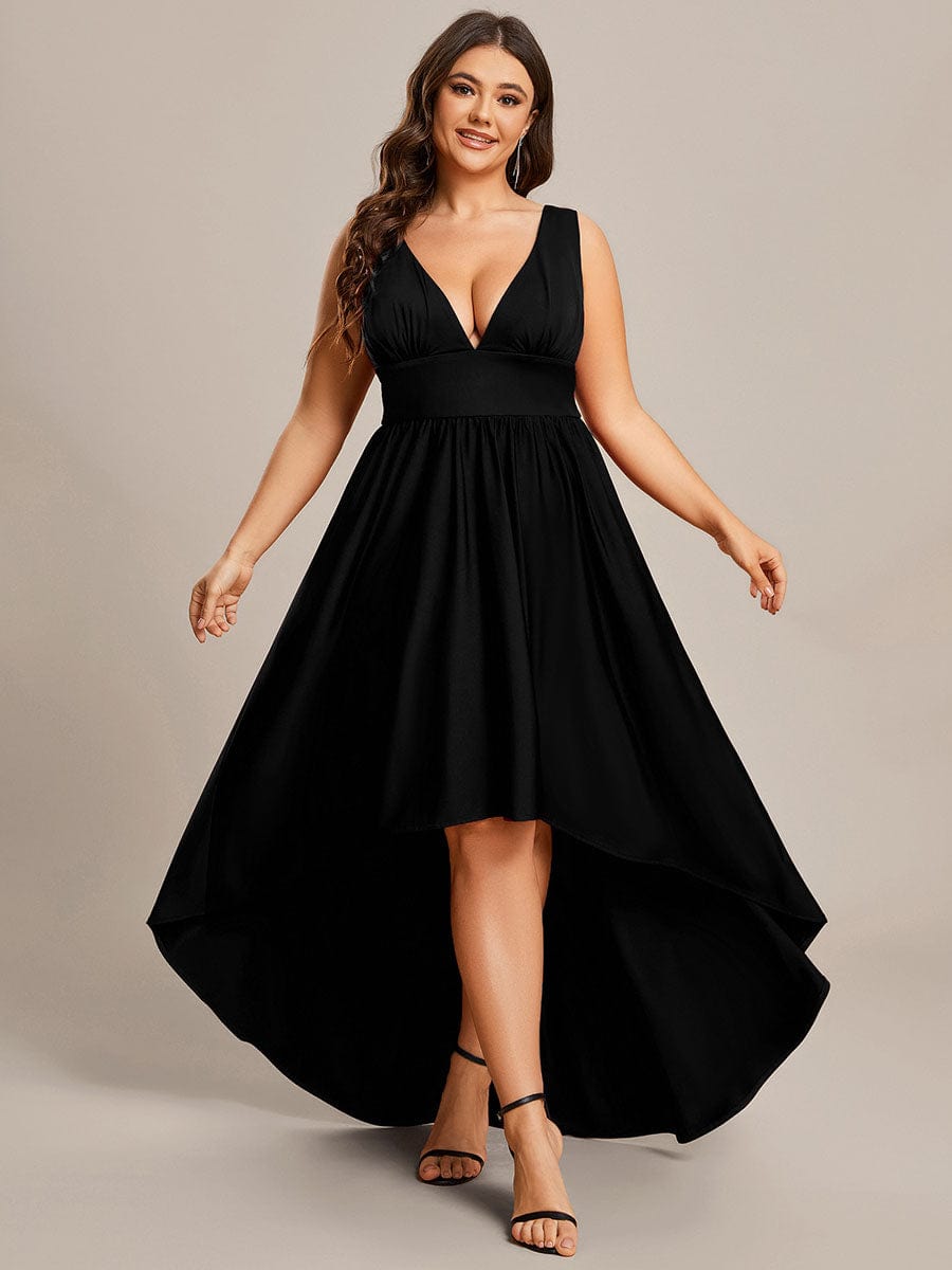 Plus Size Elegant High-Low Sleeveless Empire Waist Bridesmaid Dress Prom Wedding Party Dresses