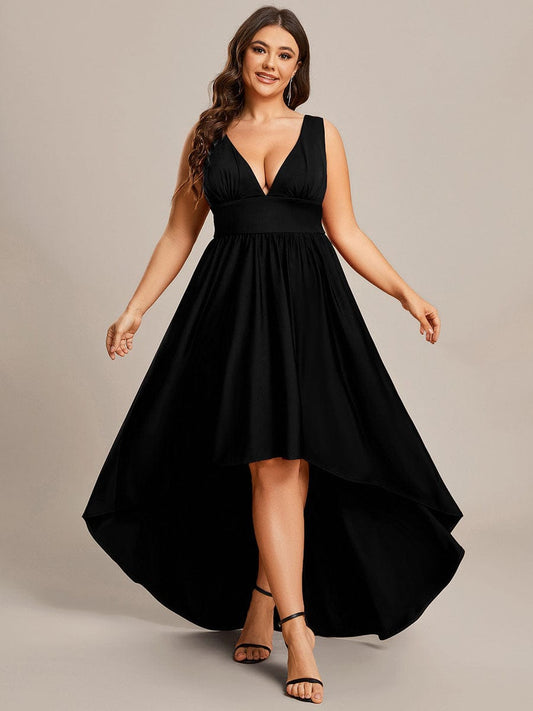 Plus Size Elegant High-Low Sleeveless Empire Waist Bridesmaid Dress Prom Wedding Party Dresses
