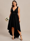 Elegant High-Low Sleeveless Empire Waist Bridesmaid Dress Junior Party Gowns Prom Dresses