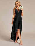 Elegant High-Low Sleeveless Empire Waist Bridesmaid Dress Junior Party Gowns Prom Dresses