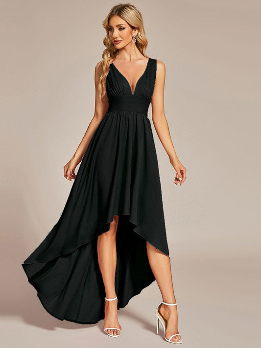 Elegant High-Low Sleeveless Empire Waist Bridesmaid Dress Junior Party Gowns Prom Dresses