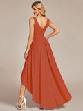 Elegant High-Low Sleeveless Empire Waist Bridesmaid Dress Junior Party Gowns Prom Dresses