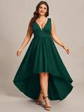 Plus Size Elegant High-Low Sleeveless Empire Waist Bridesmaid Dress Prom Wedding Party Dresses