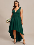 Plus Size Elegant High-Low Sleeveless Empire Waist Bridesmaid Dress Prom Wedding Party Dresses