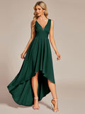 Elegant High-Low Sleeveless Empire Waist Bridesmaid Dress Junior Party Gowns Prom Dresses