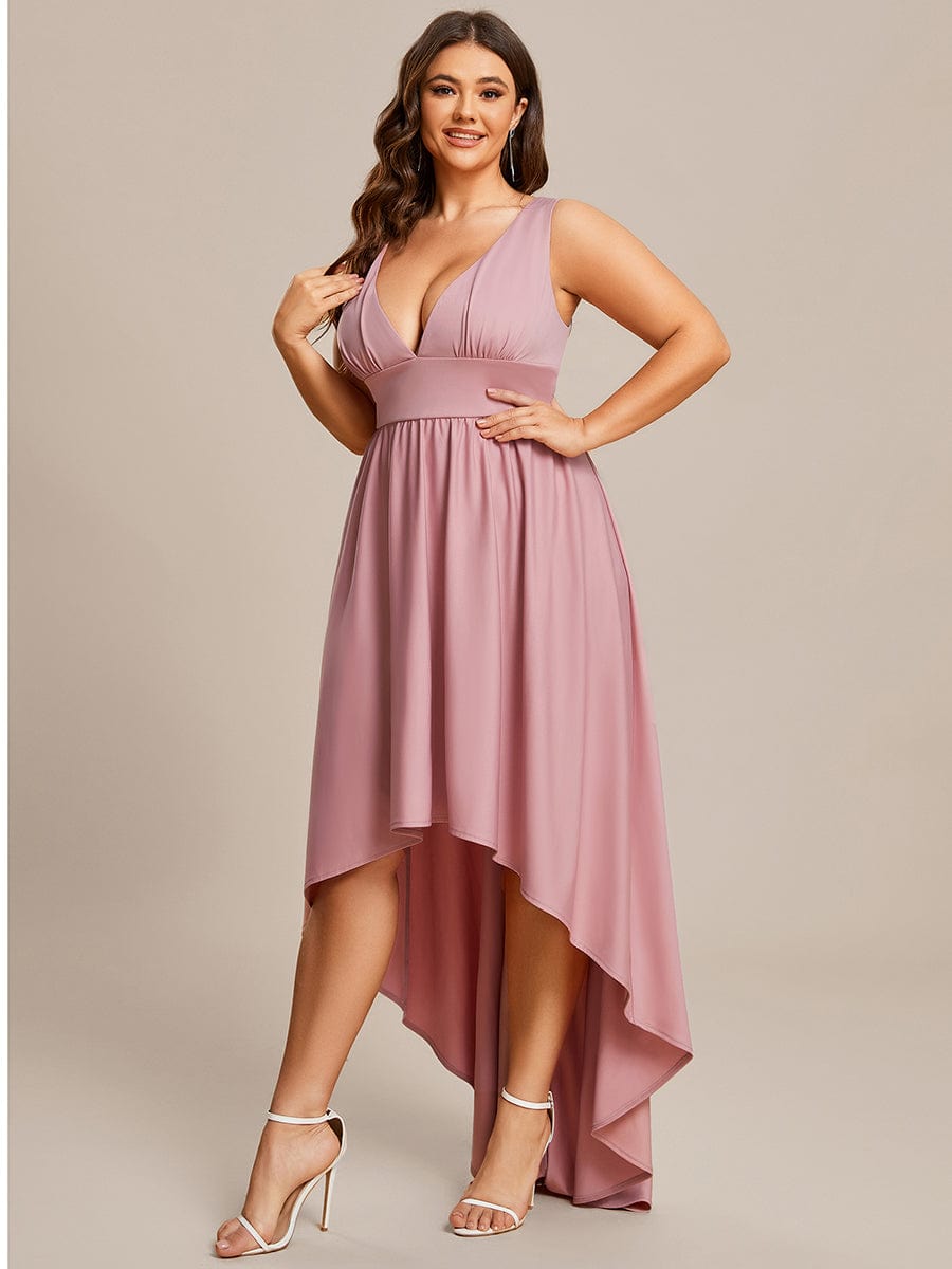 Plus Size Elegant High-Low Sleeveless Empire Waist Bridesmaid Dress Prom Wedding Party Dresses