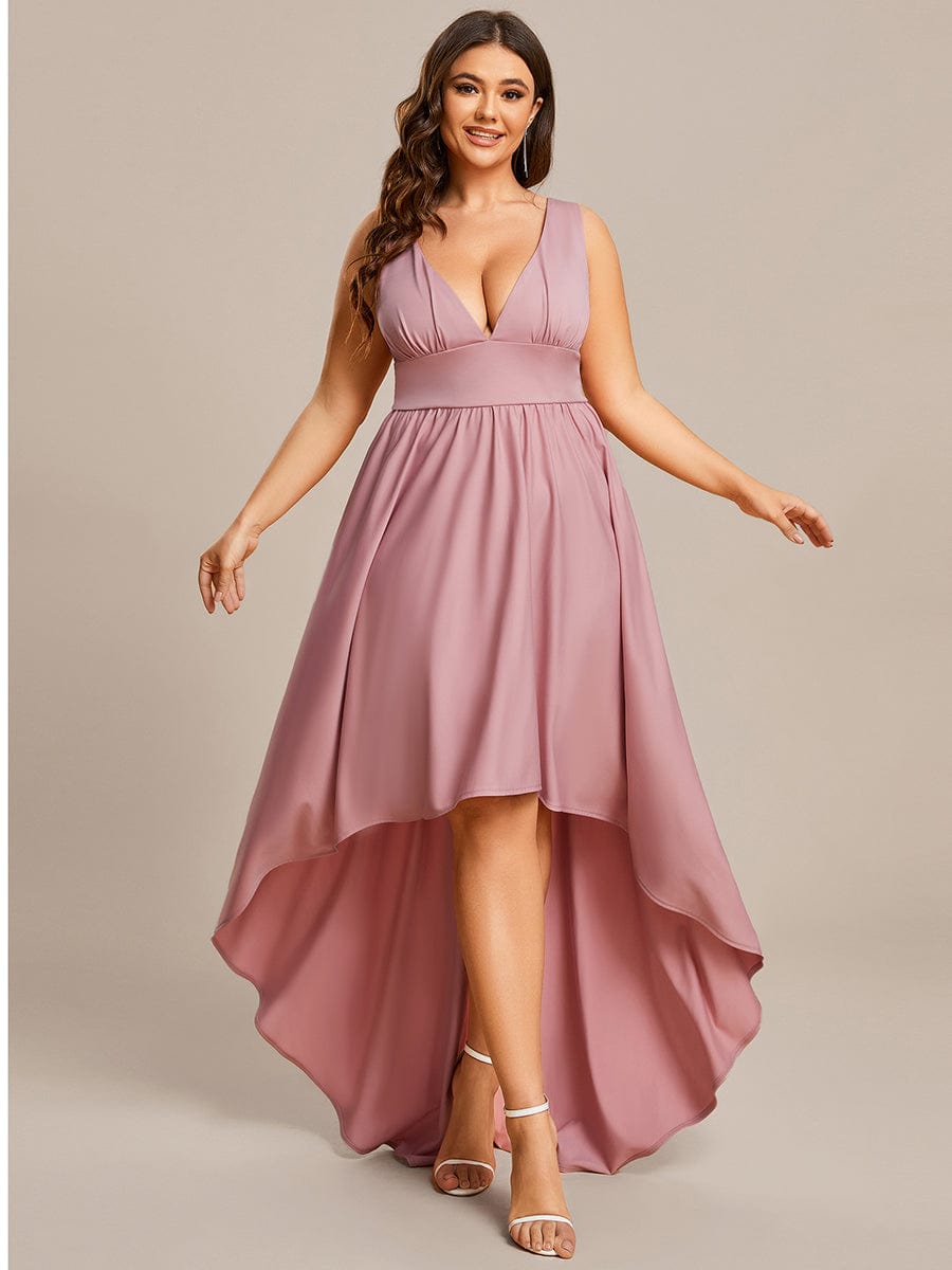Plus Size Elegant High-Low Sleeveless Empire Waist Bridesmaid Dress Prom Wedding Party Dresses