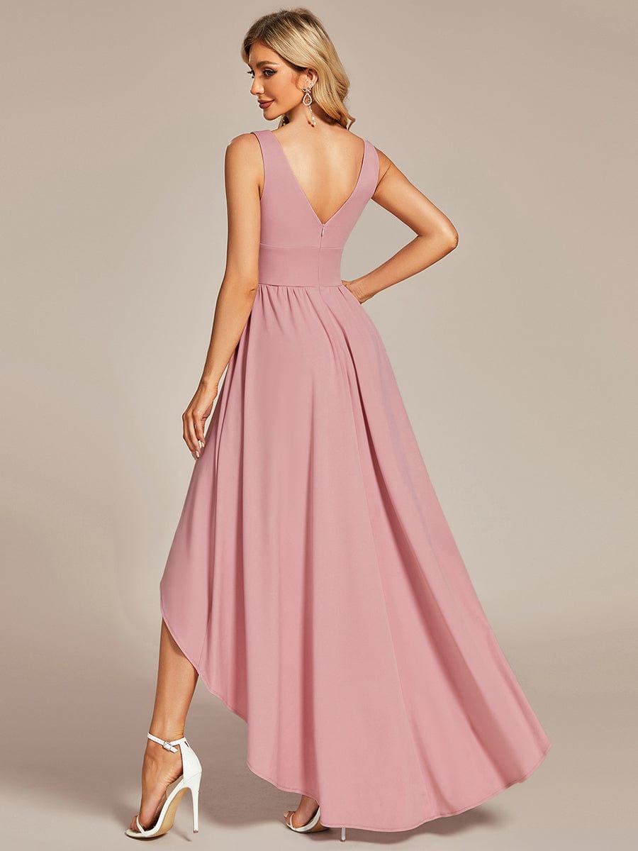 Elegant High-Low Sleeveless Empire Waist Bridesmaid Dress Junior Party Gowns Prom Dresses
