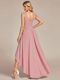 Elegant High-Low Sleeveless Empire Waist Bridesmaid Dress Junior Party Gowns Prom Dresses