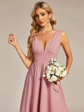 Elegant High-Low Sleeveless Empire Waist Bridesmaid Dress Junior Party Gowns Prom Dresses
