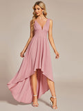 Elegant High-Low Sleeveless Empire Waist Bridesmaid Dress Junior Party Gowns Prom Dresses