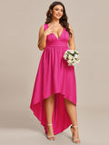 Plus Size Elegant High-Low Sleeveless Empire Waist Bridesmaid Dress Prom Wedding Party Dresses