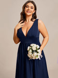 Plus Size Elegant High-Low Sleeveless Empire Waist Bridesmaid Dress Prom Wedding Party Dresses