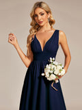 Elegant High-Low Sleeveless Empire Waist Bridesmaid Dress Junior Party Gowns Prom Dresses