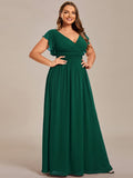 Plus Size Chiffon Pleated A-Line Back Cutout Bridesmaid Dress Formal Evening Dresses Gowns