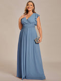 Plus Size Chiffon Pleated A-Line Back Cutout Bridesmaid Dress Formal Evening Dresses Gowns
