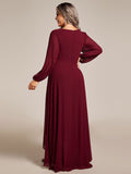 Vestido de dama de honor de gasa midi, largo, plisado y transparente, corte A, para fiesta de graduación