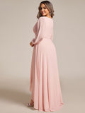 Vestido de dama de honor de gasa midi, largo, plisado y transparente, corte A, para fiesta de graduación