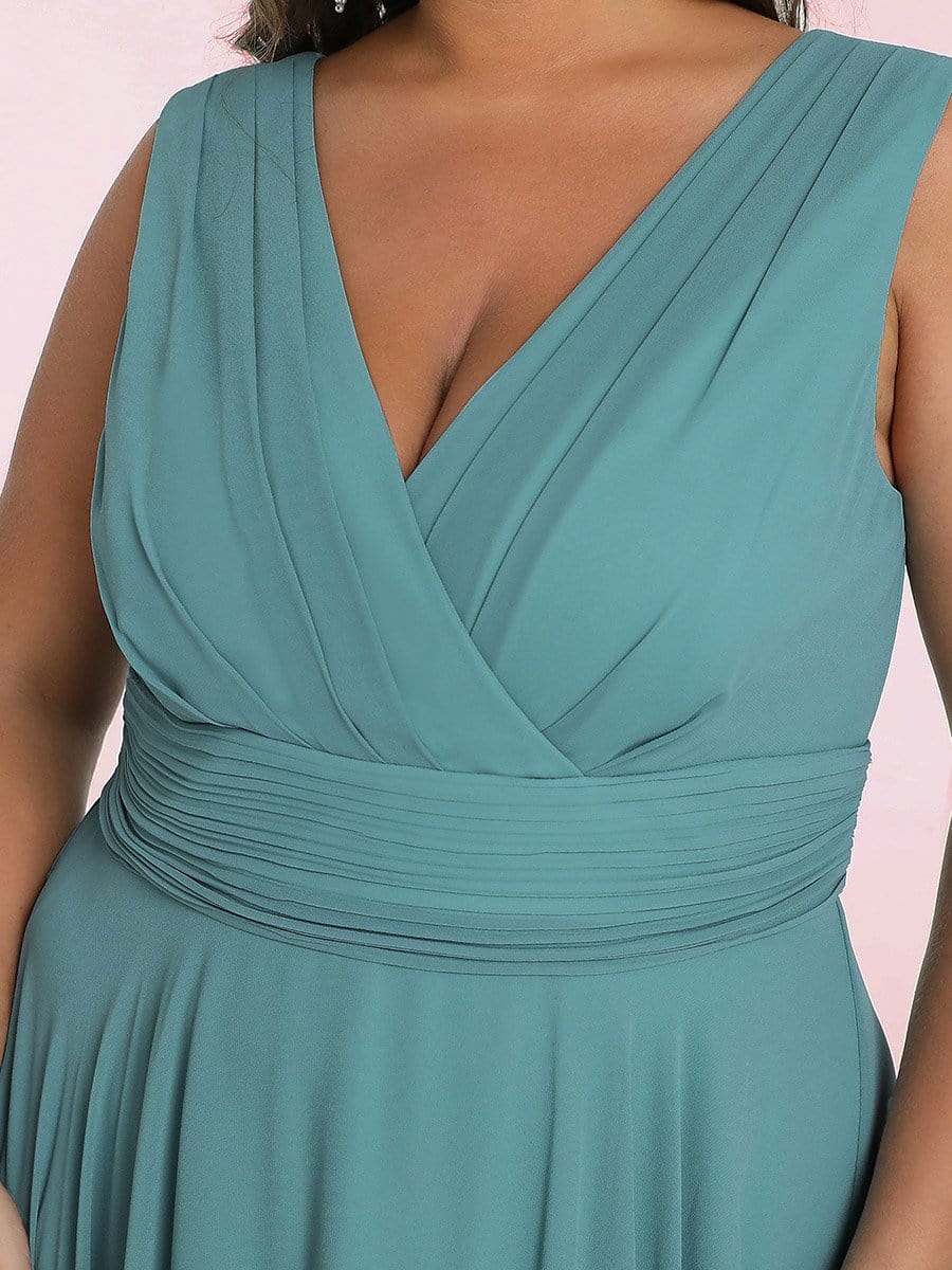 Custom Size Chiffon Double V Neck Asymmetrical Hem Dress Junior Bridesmaid Dresses Party Gowns