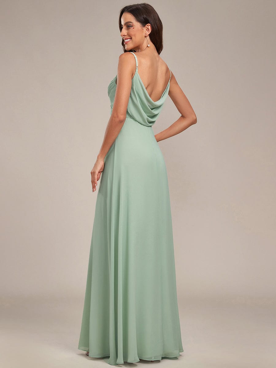 Criss-Cross V-Neck Chiffon Backless A-Line Bridesmaid Dress Wedding Party Dresses