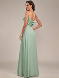 Criss-Cross V-Neck Chiffon Backless A-Line Bridesmaid Dress Wedding Party Dresses
