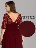 Elegant Lace Bodice Chiffon Maxi Evening Dress with Belt Mother of the bride Dresses Gowns