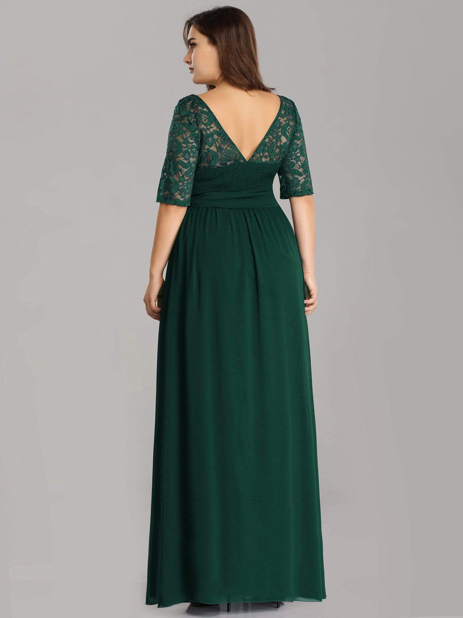 Elegant Lace Bodice Chiffon Maxi Evening Dress with Belt Mother of the bride Dresses Gowns